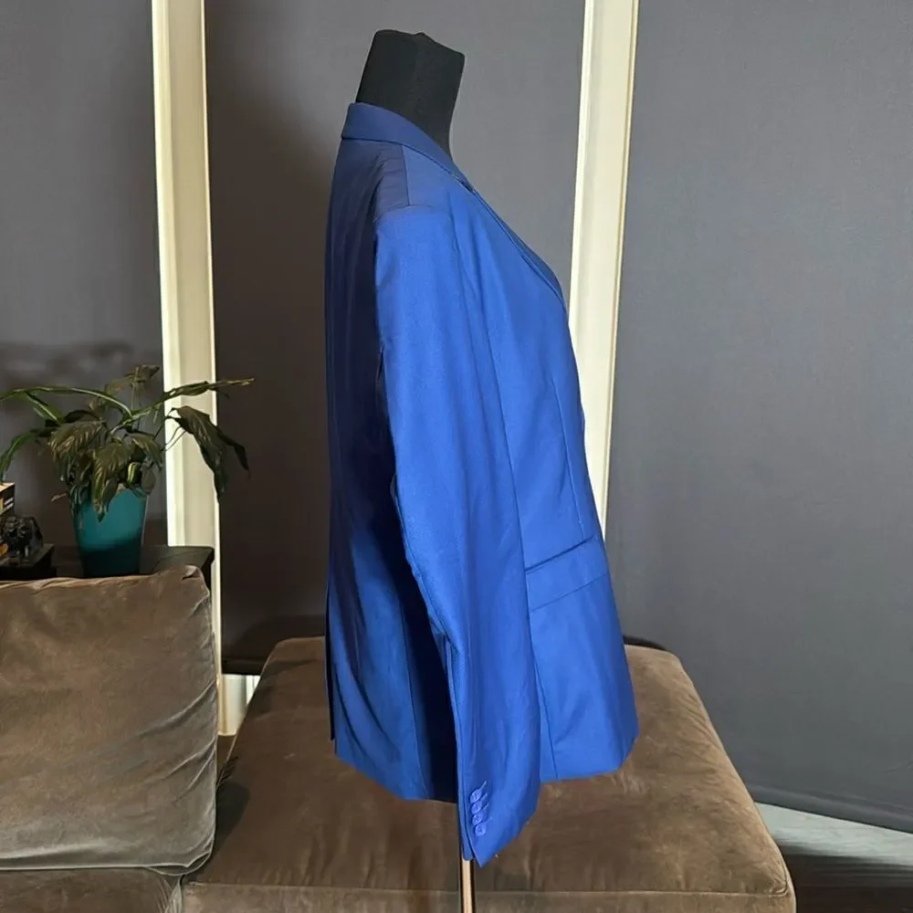 Men’s Mogu Blue 3 Piece Suit TwoButton Notched Lapel Size 40 Jacket 36 Pants NWT